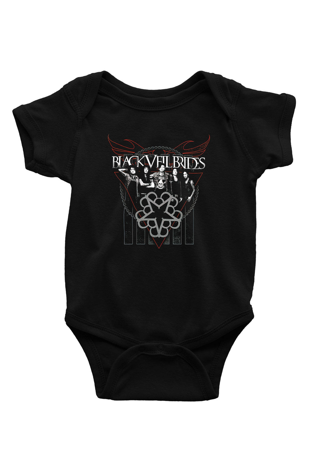Black Veil Brides Baskılı Siyah Bebek Body - Zıbın