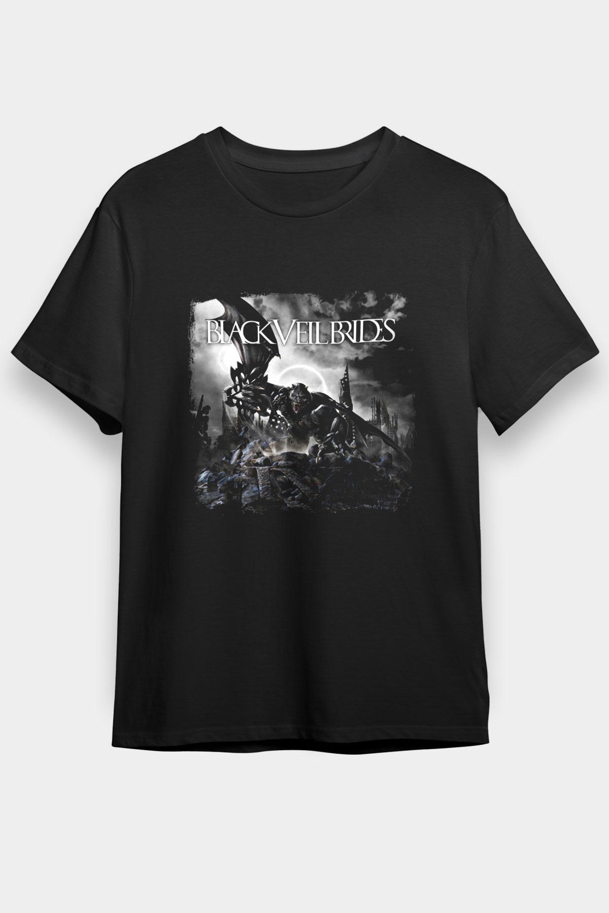 Black Veil Brides Baskılı Unisex Siyah Tişört