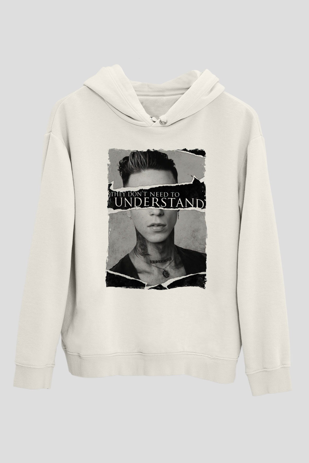 Black Veil Brides Beyaz Unisex Kapüşonlu Sweatshirt