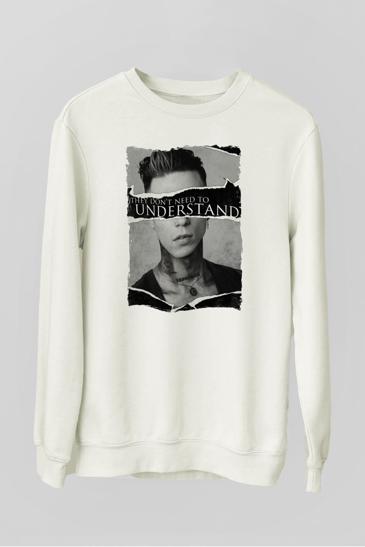 Black Veil Brides Beyaz Unisex Sweatshirt
