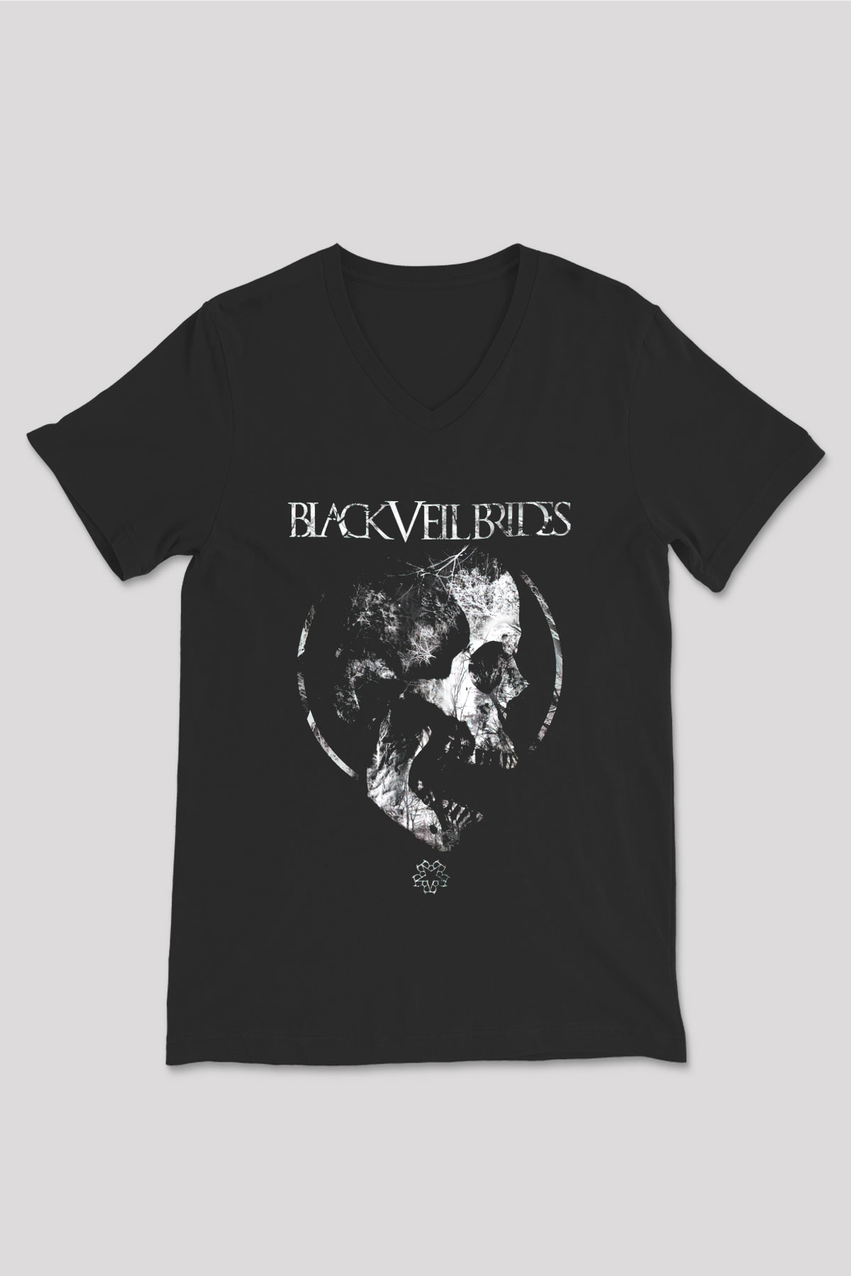 Black Veil Brides Siyah Unisex V Yaka Tişört T-Shirt