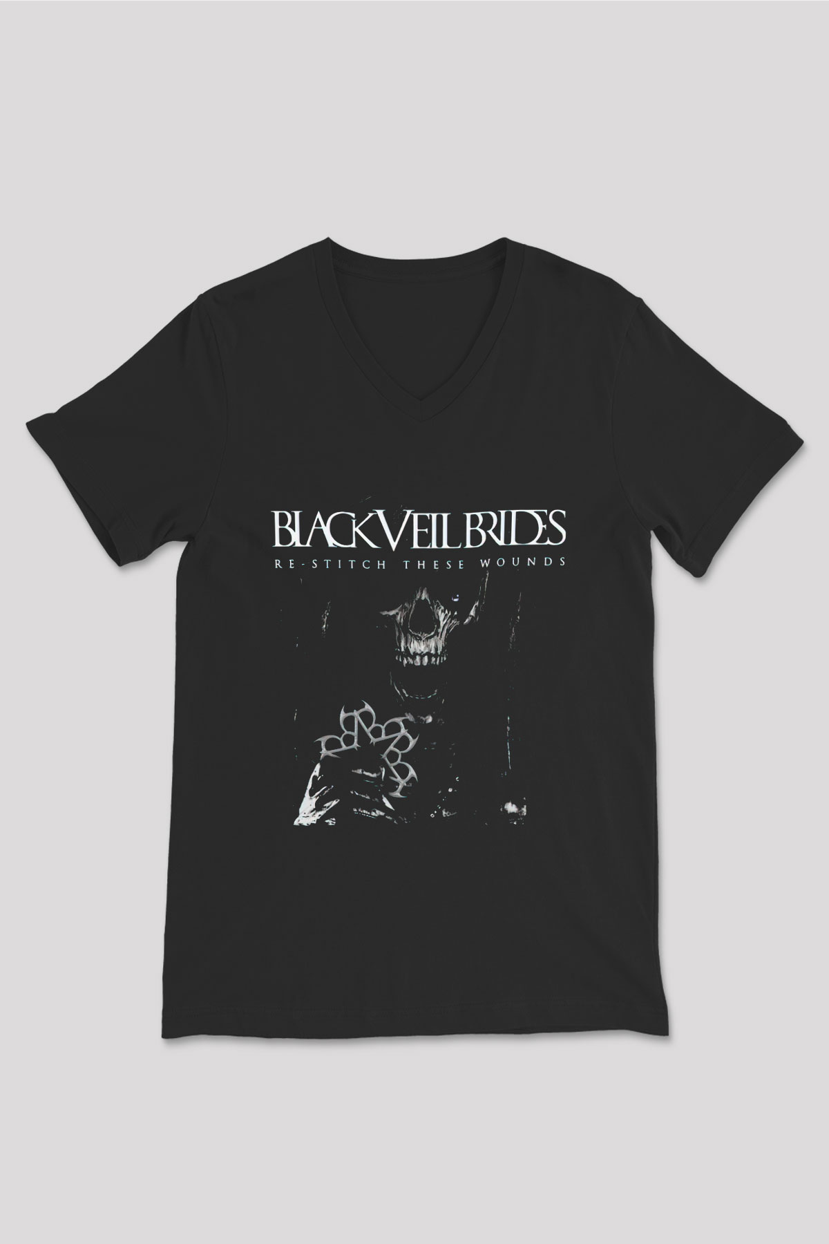 Black Veil Brides Siyah Unisex V Yaka Tişört