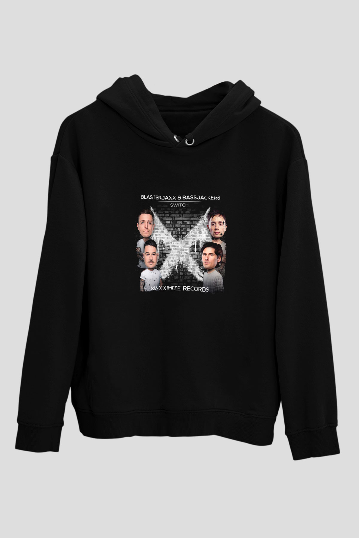 Blasterjaxx Baskılı Unisex Siyah Hoodie