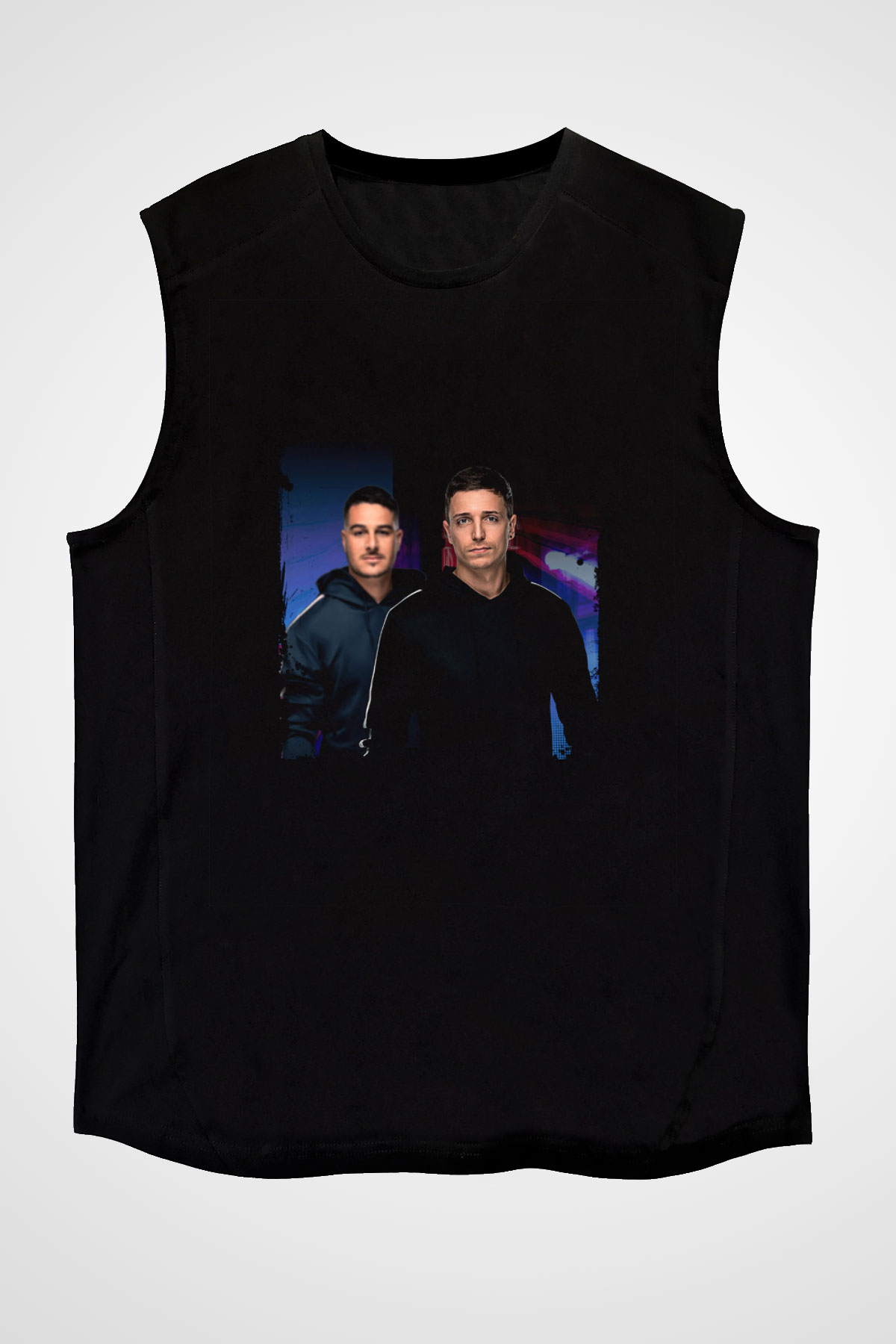 Blasterjaxx Baskılı Unisex Siyah Kolsuz Tişört