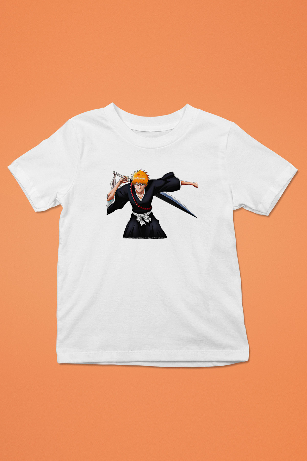 Bleach Baskılı Beyaz Unisex Beyaz Çocuk Tişört - Tshirt
