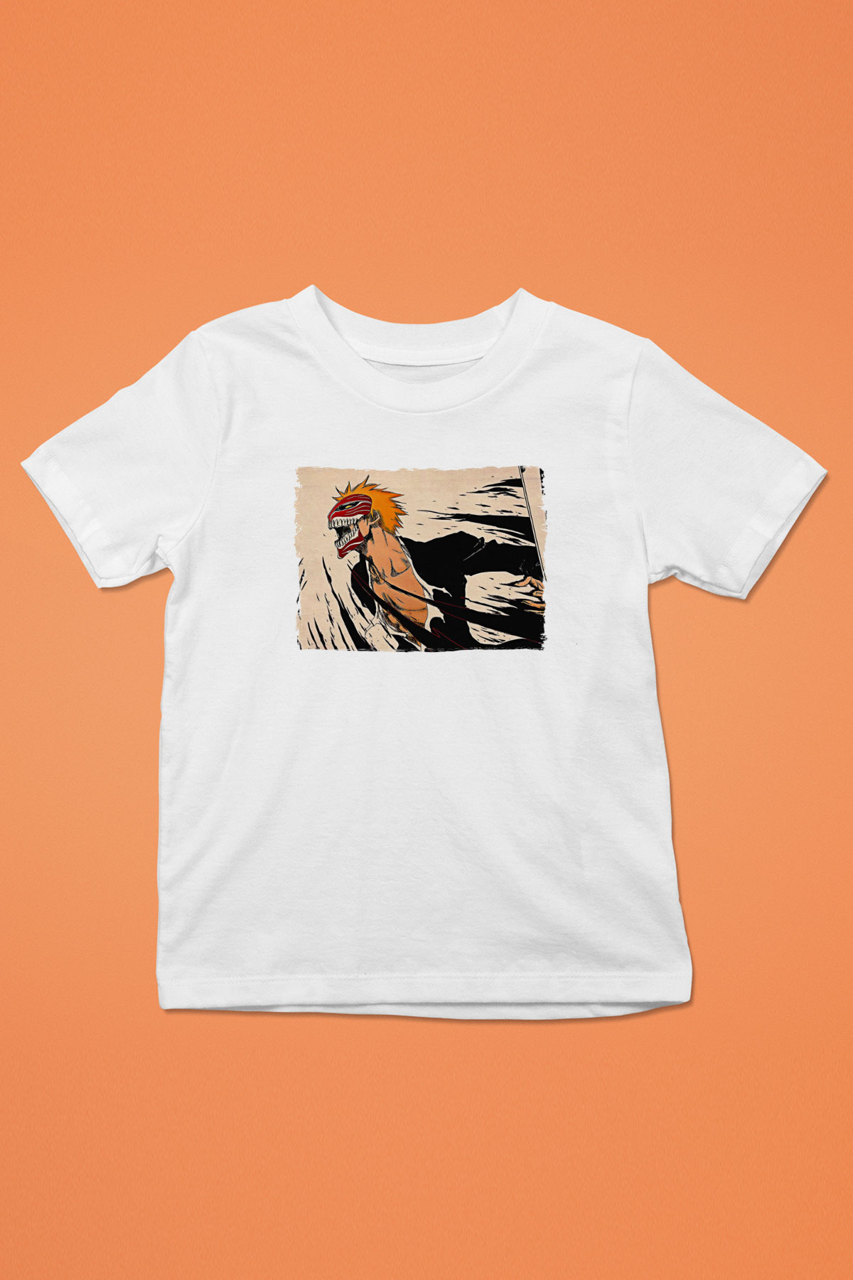 Bleach Baskılı Beyaz Unisex Beyaz Çocuk Tişört - Tshirt
