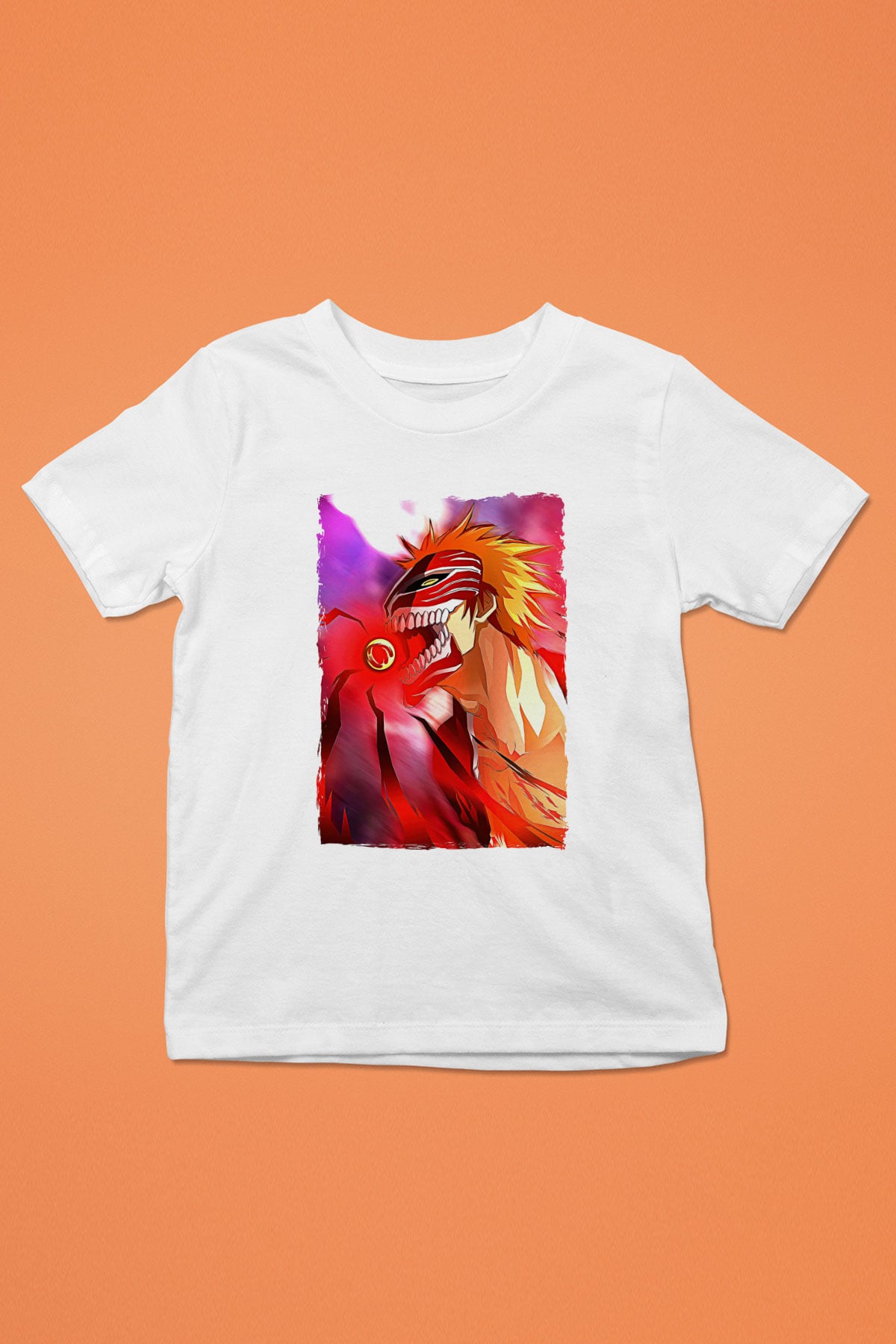Bleach Baskılı Beyaz Unisex Beyaz Çocuk Tişört - Tshirt