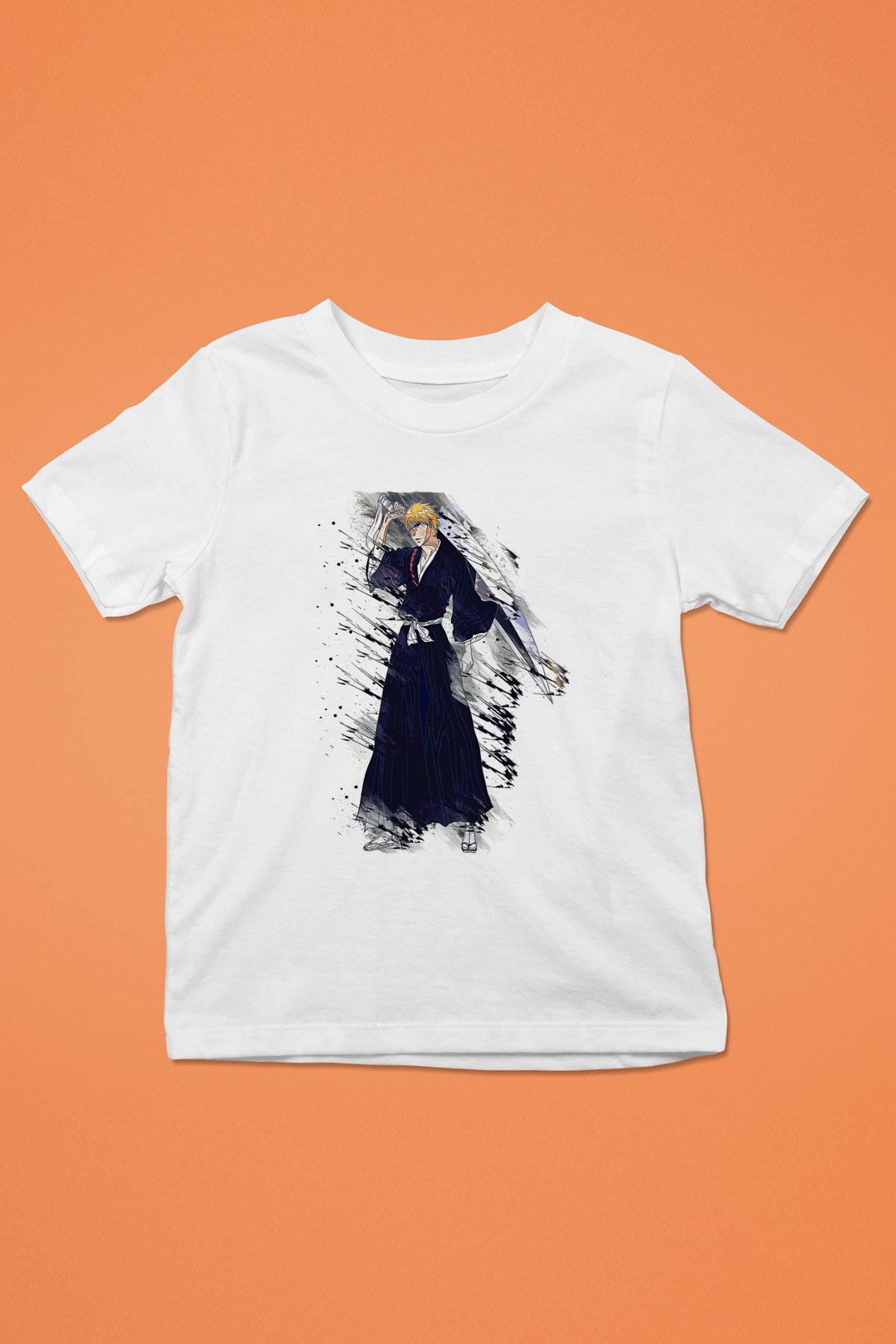 Bleach Baskılı Beyaz Unisex Beyaz Çocuk Tişört - Tshirt
