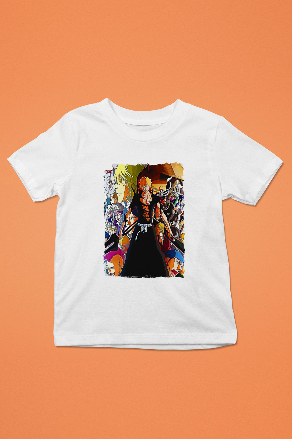 Bleach Baskılı Beyaz Unisex Beyaz Çocuk Tişört - Tshirt