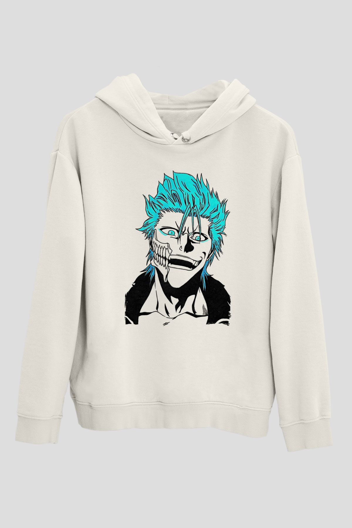 Bleach Baskılı Beyaz Unisex Hoodie
