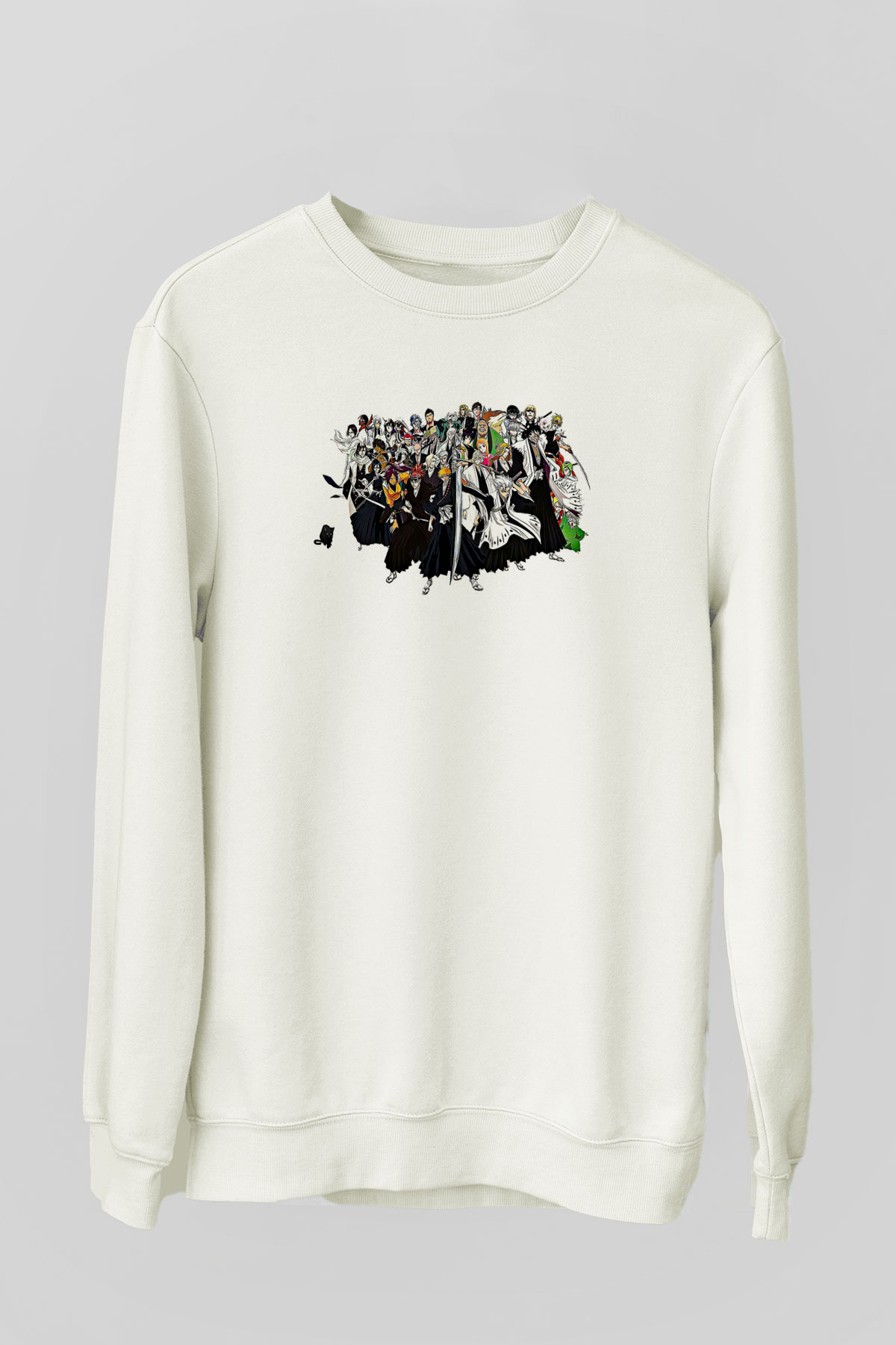 Bleach Baskılı Beyaz Unisex Sweatshirt