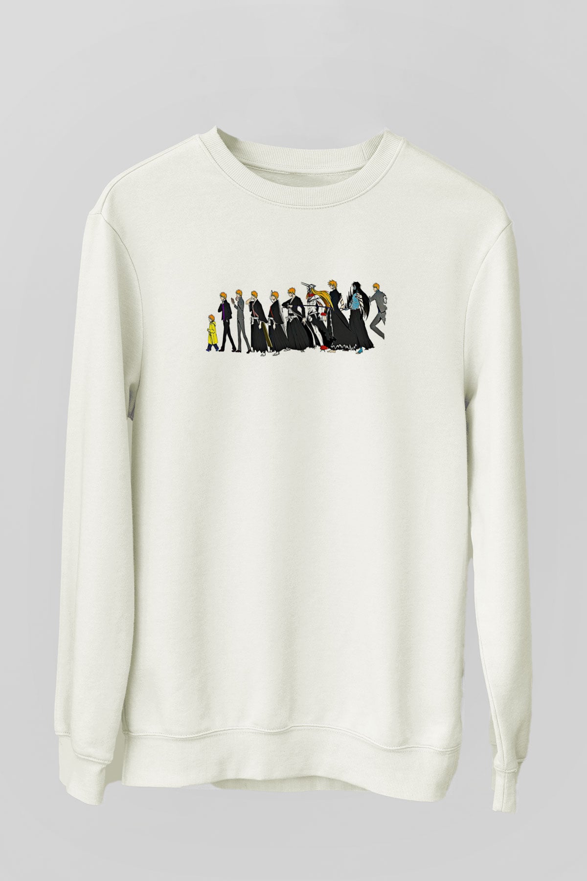 Bleach Baskılı Beyaz Unisex Sweatshirt