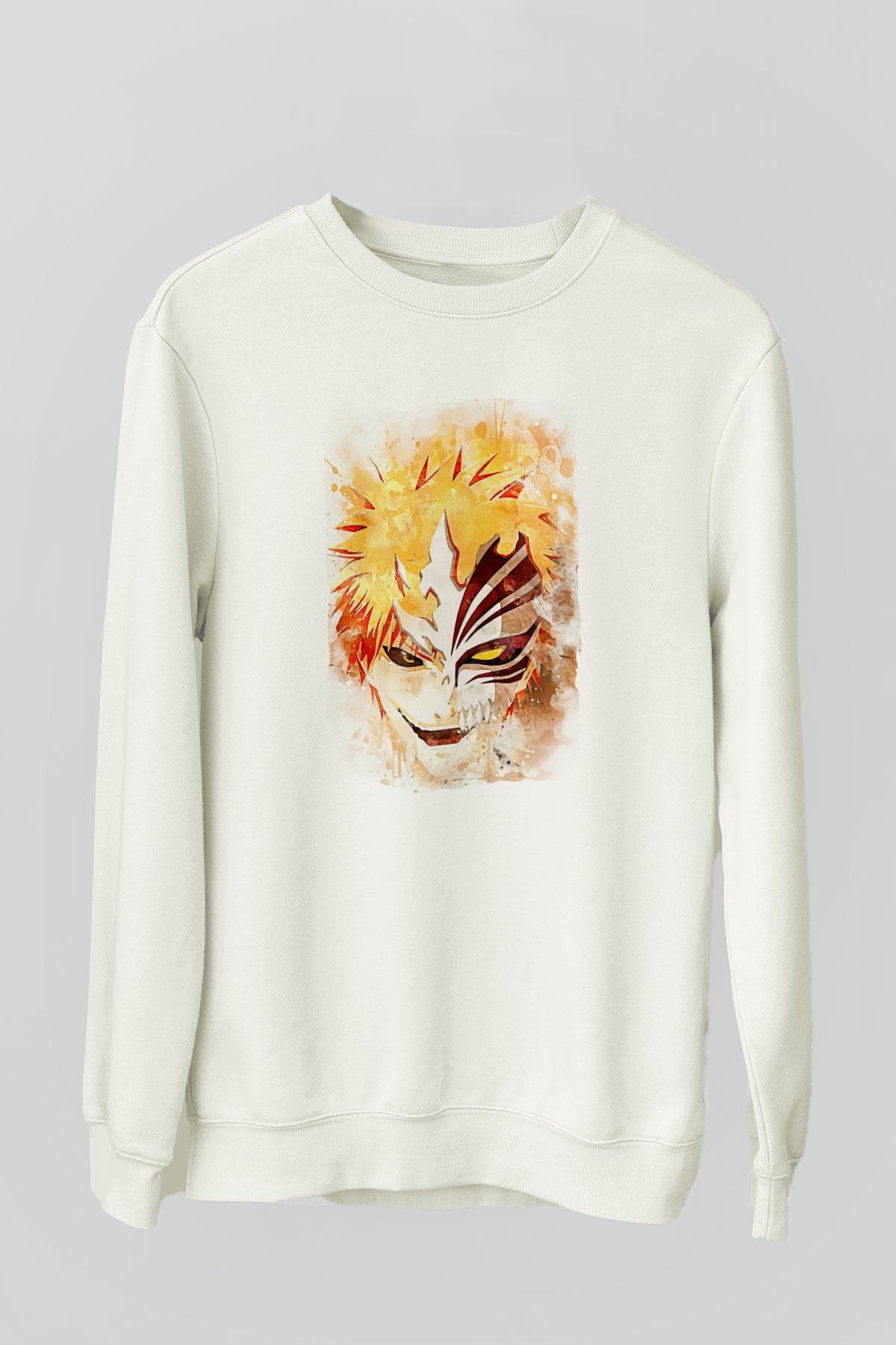 Bleach Baskılı Beyaz Unisex Sweatshirt