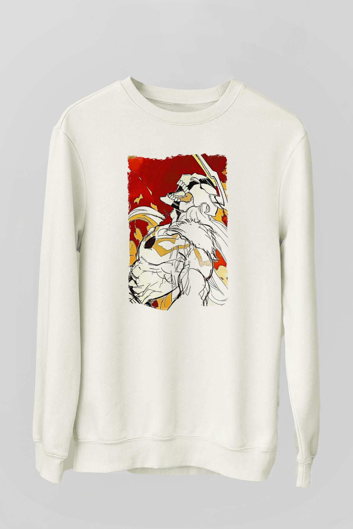 Bleach Baskılı Beyaz Unisex Sweatshirt