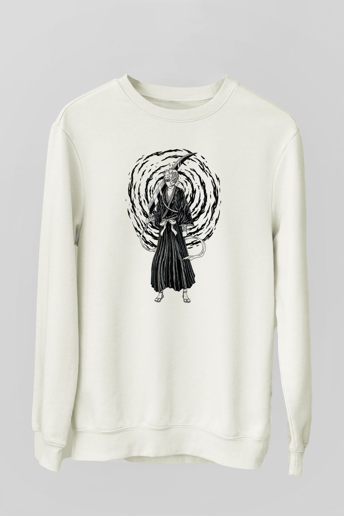 Bleach Baskılı Beyaz Unisex Sweatshirt
