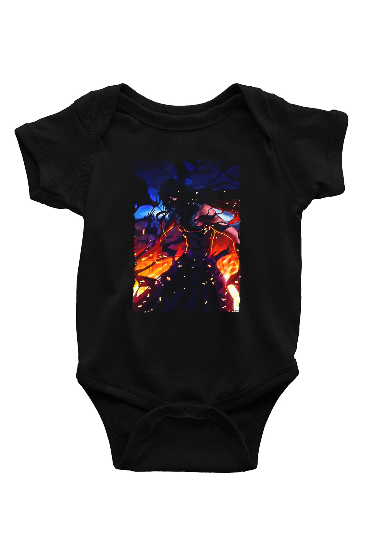 Bleach Baskılı Unisex Siyah Bebek Body - Zıbın
