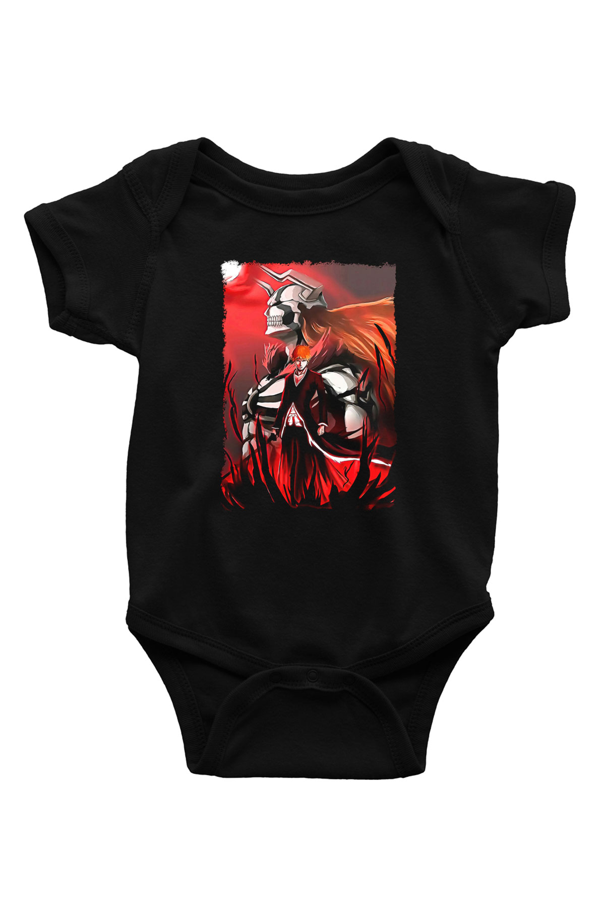 Bleach Baskılı Unisex Siyah Bebek Body - Zıbın