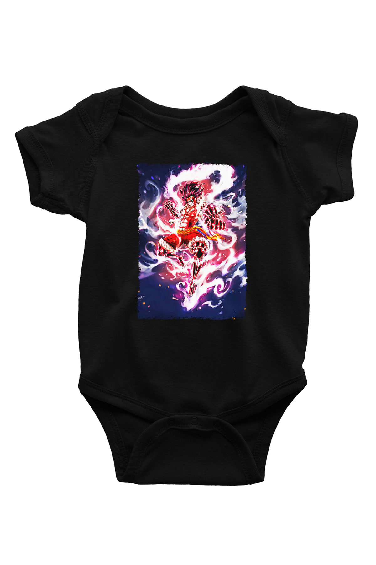 Bleach Baskılı Unisex Siyah Bebek Body - Zıbın