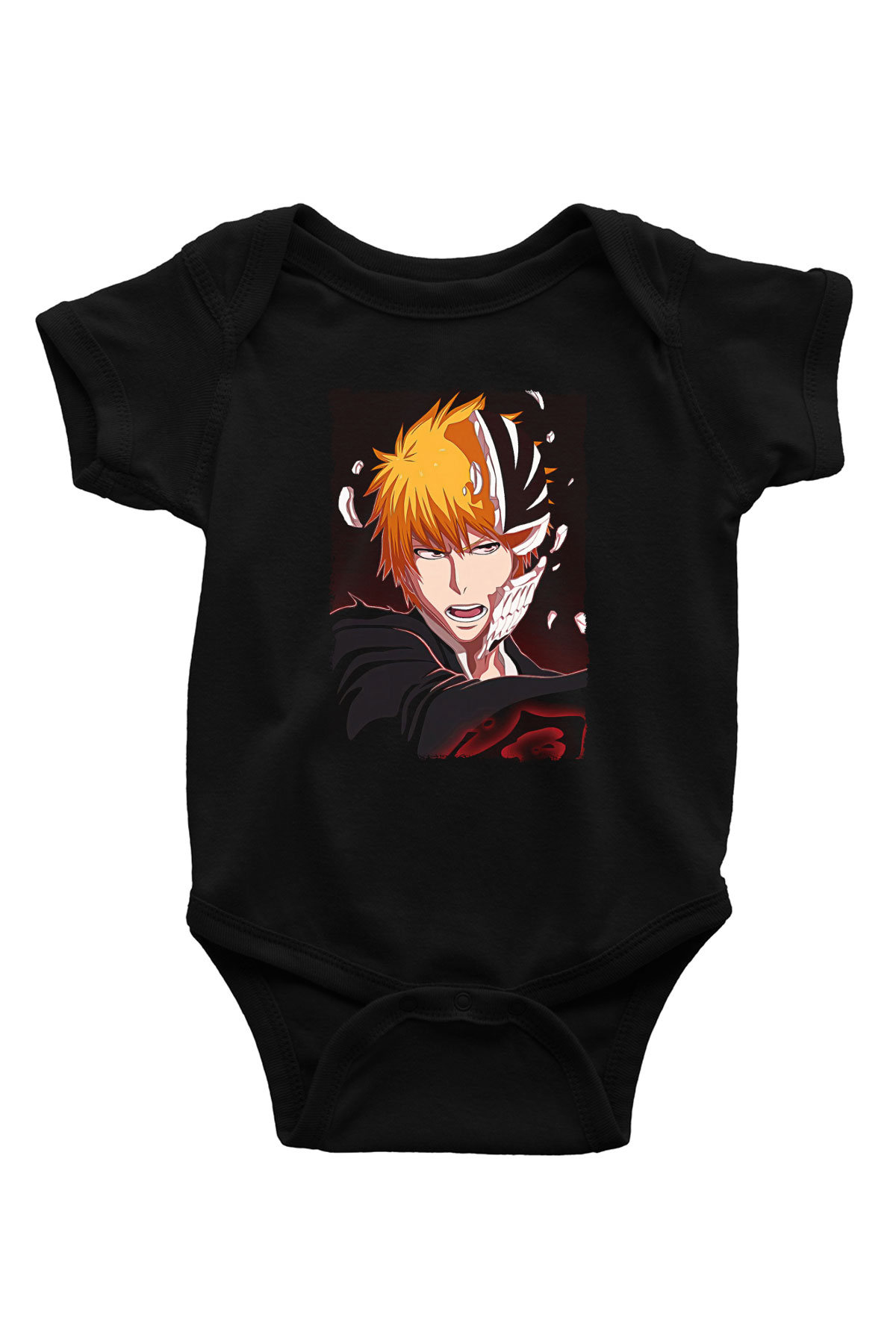 Bleach Baskılı Unisex Siyah Bebek Body - Zıbın