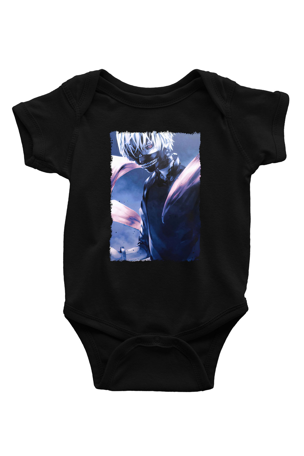 Bleach Baskılı Unisex Siyah Bebek Body - Zıbın