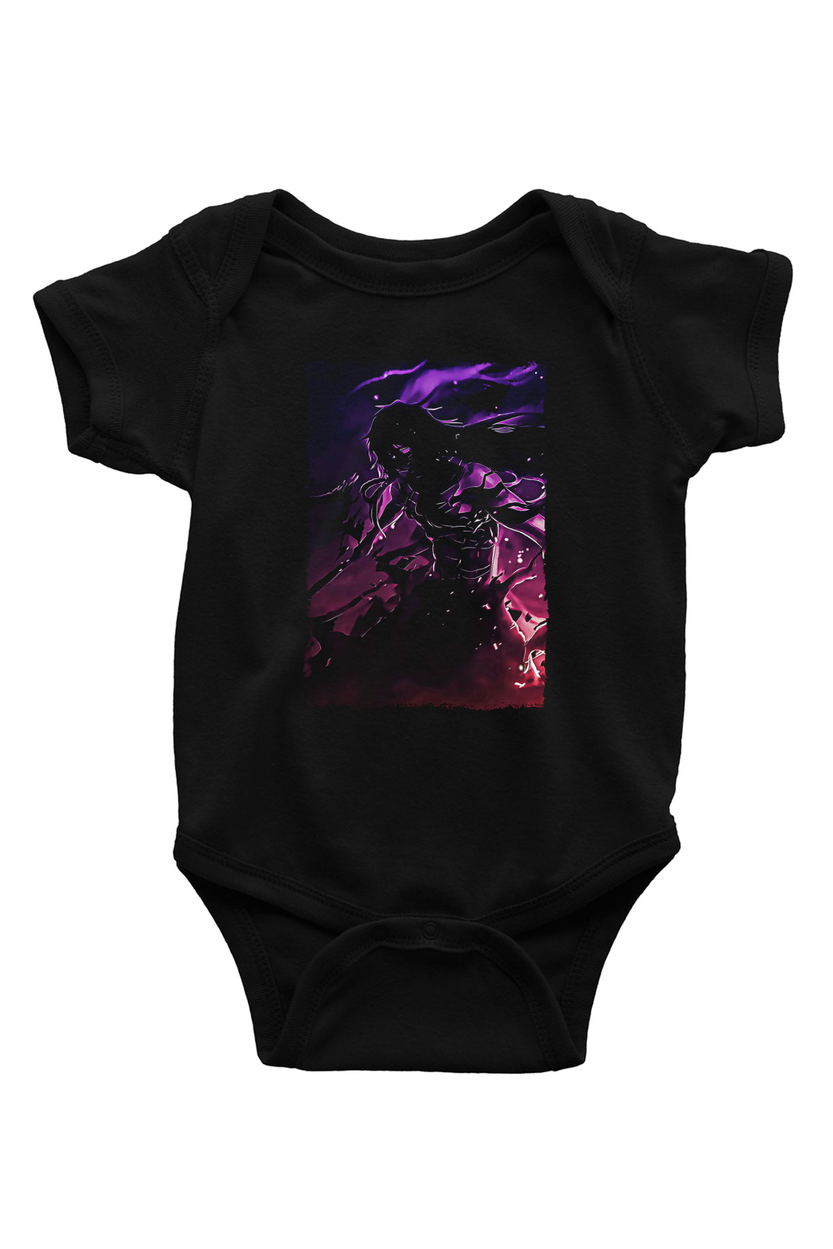 Bleach Baskılı Unisex Siyah Bebek Body - Zıbın