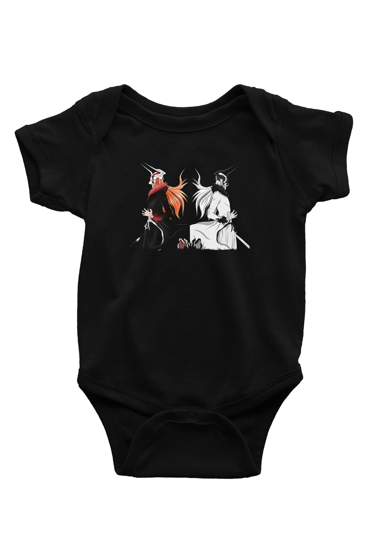 Bleach Baskılı Unisex Siyah Bebek Body - Zıbın