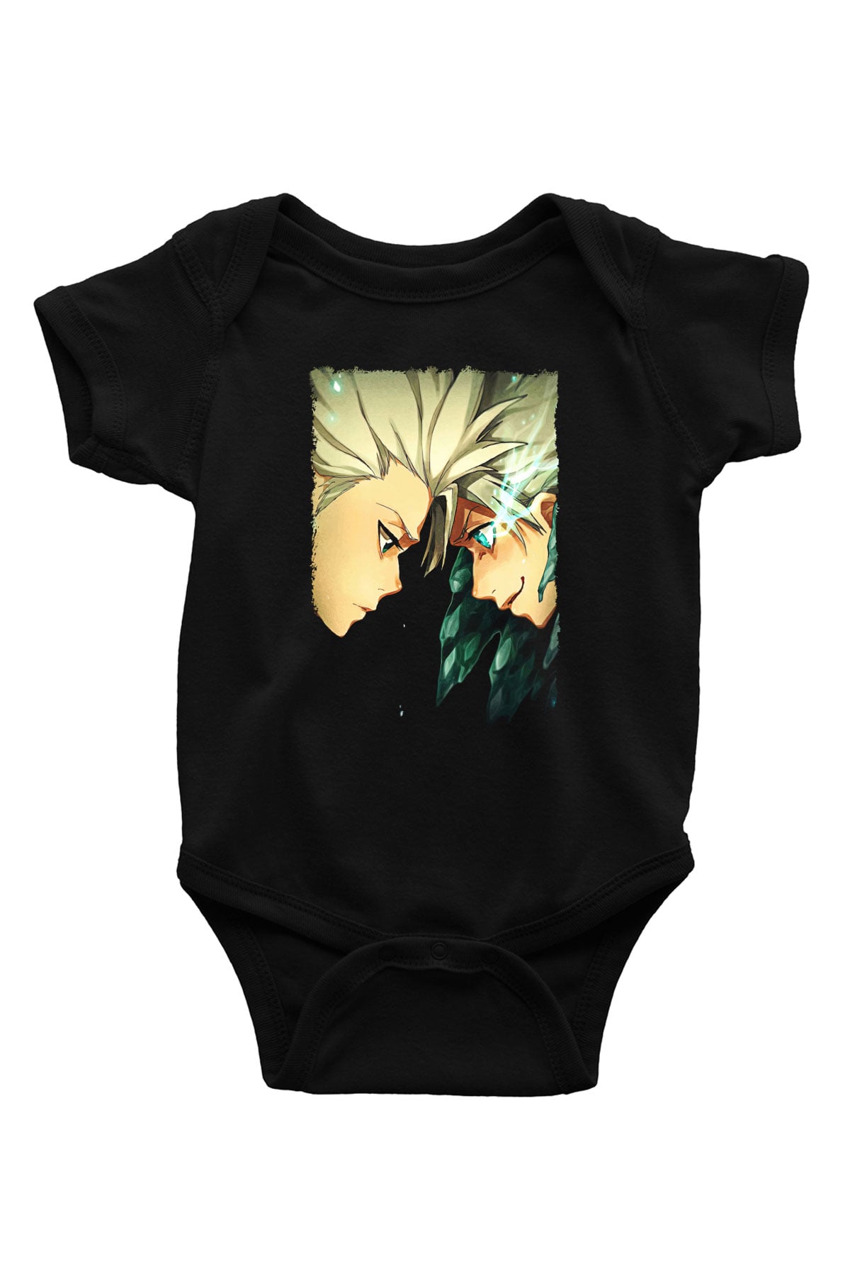 Bleach Baskılı Unisex Siyah Bebek Body - Zıbın