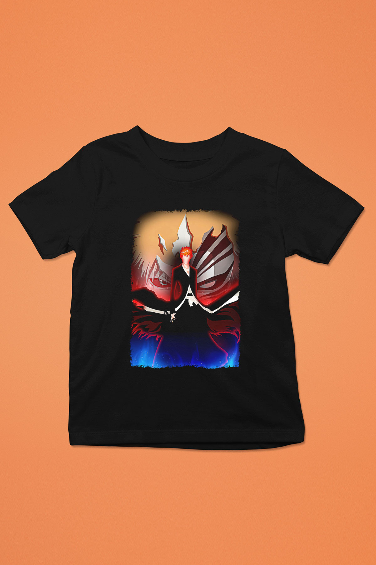 Bleach Baskılı Unisex Siyah Çocuk Tişört - Tshirt
