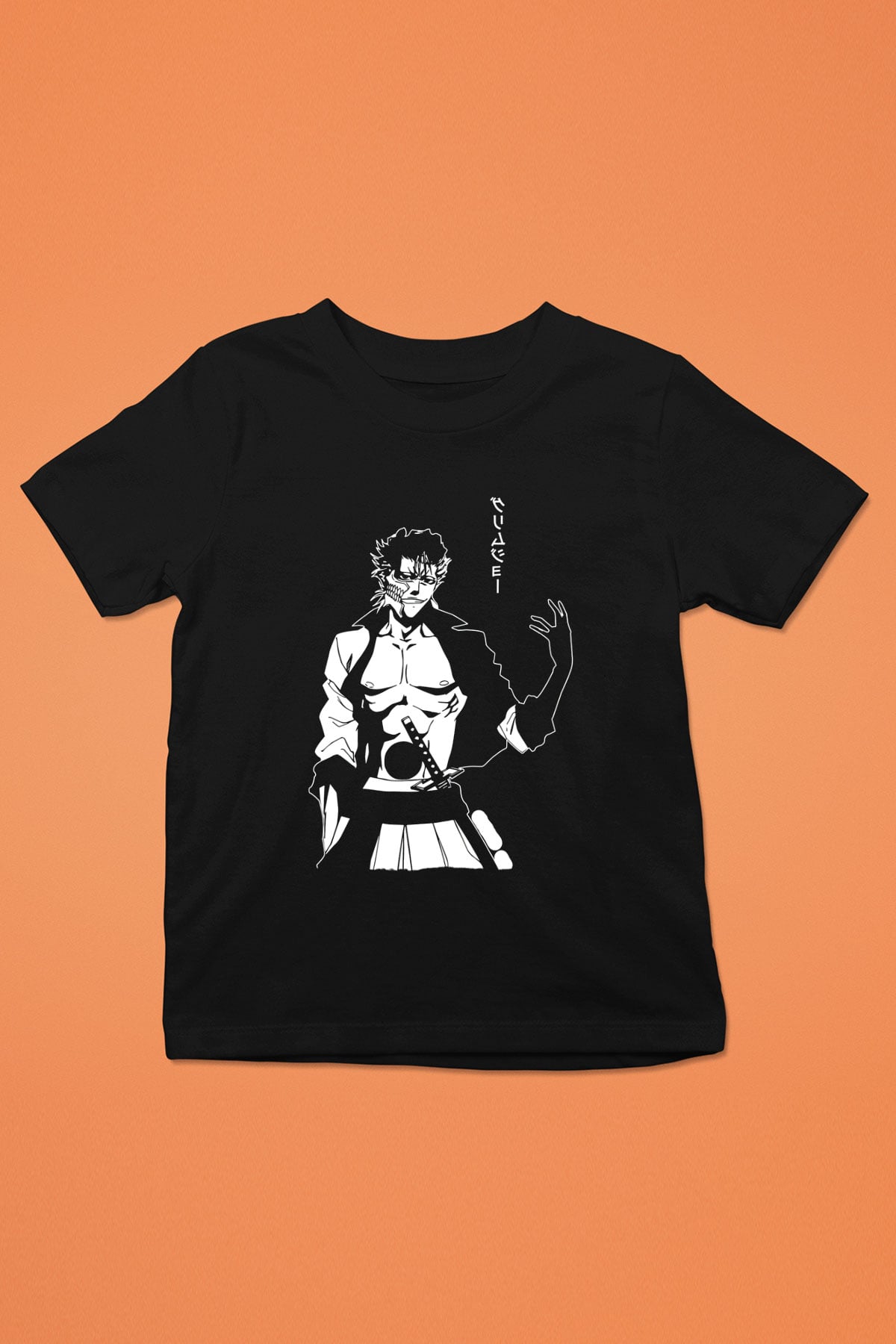 Bleach Baskılı Unisex Siyah Çocuk Tişört - Tshirt