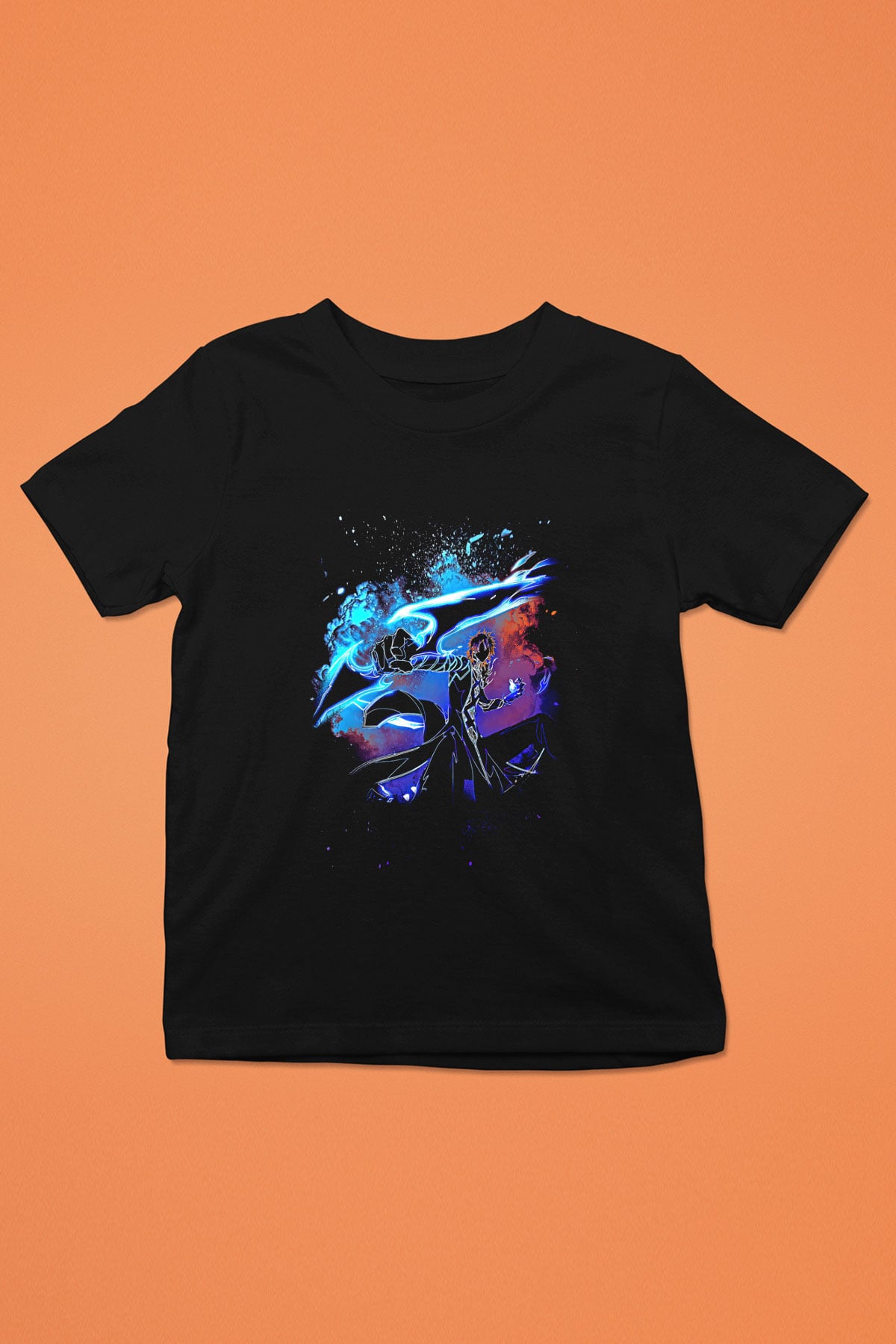 Bleach Baskılı Unisex Siyah Çocuk Tişört - Tshirt
