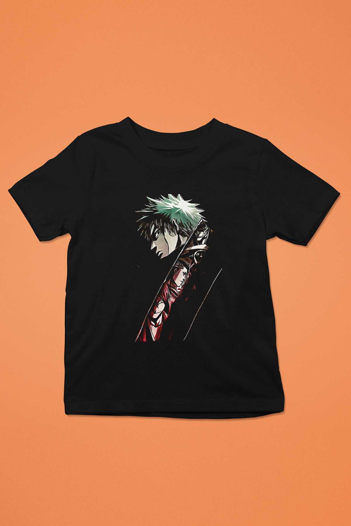 Bleach Baskılı Unisex Siyah Çocuk Tişört - Tshirt
