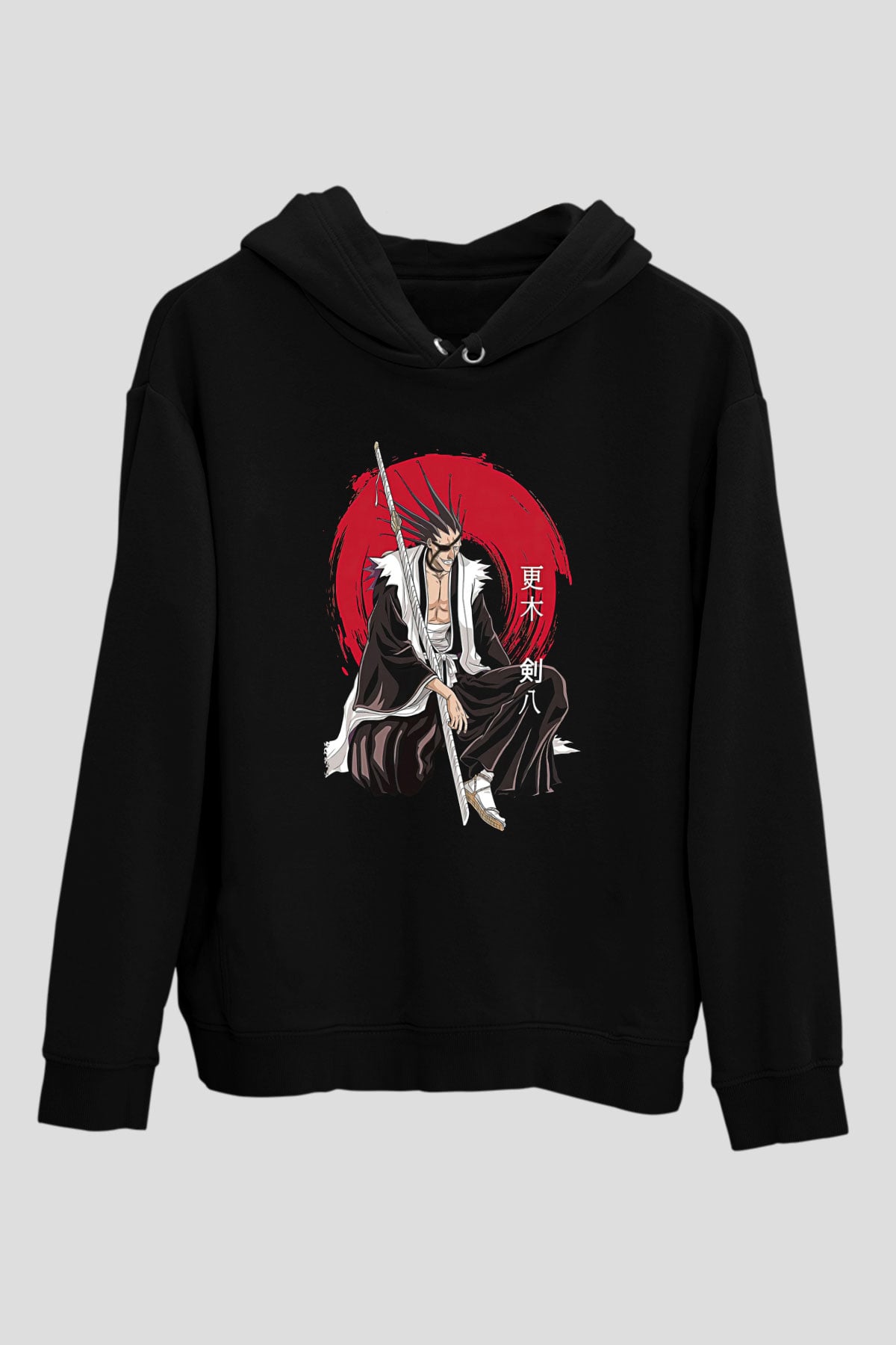 Bleach Baskılı Unisex Siyah Hoodie