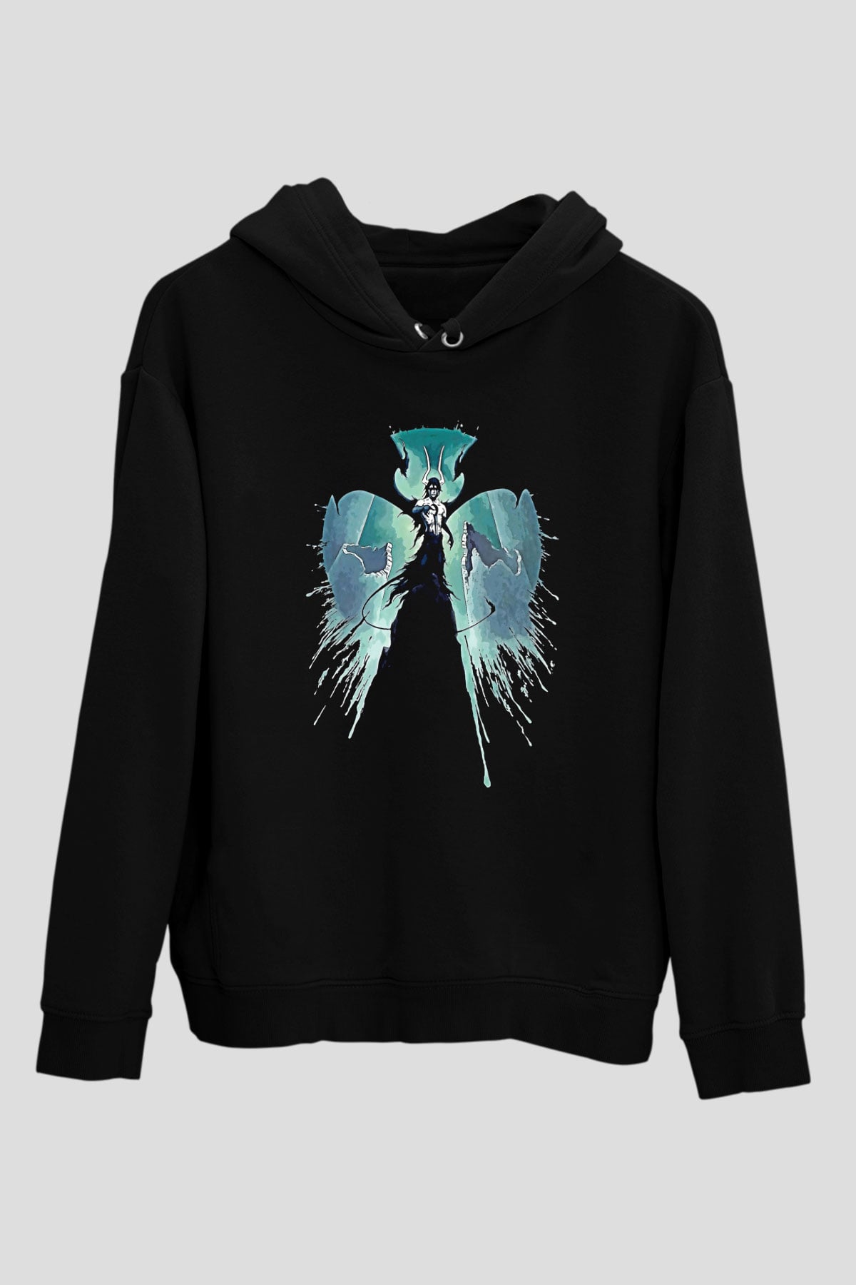 Bleach Baskılı Unisex Siyah Hoodie