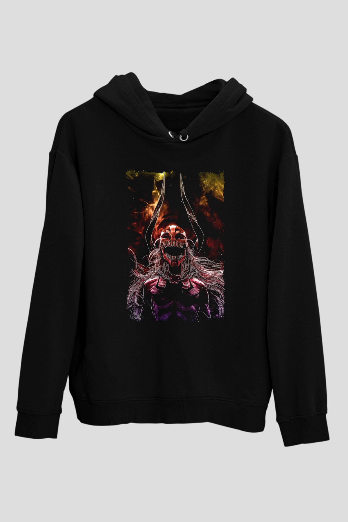 Bleach Baskılı Unisex Siyah Hoodie