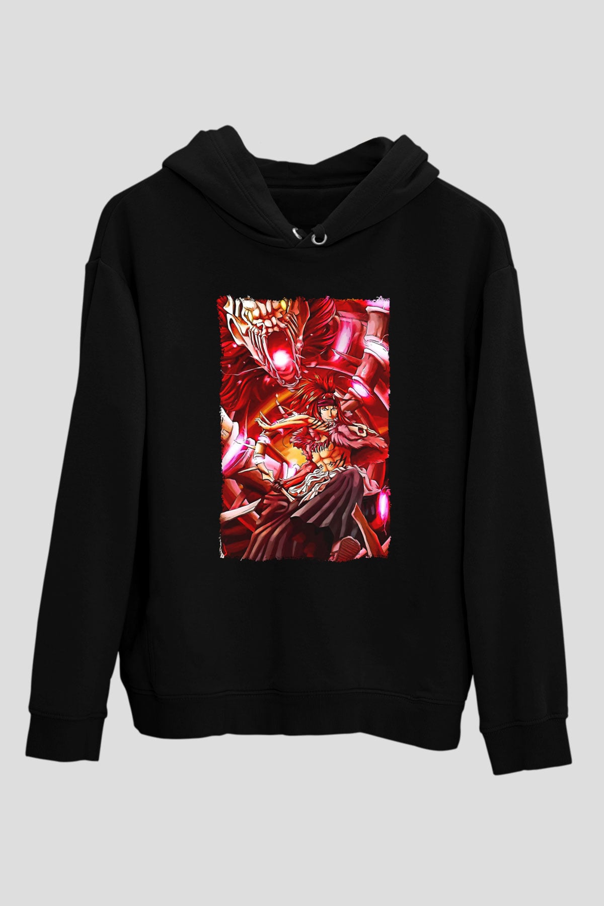 Bleach Baskılı Unisex Siyah Hoodie