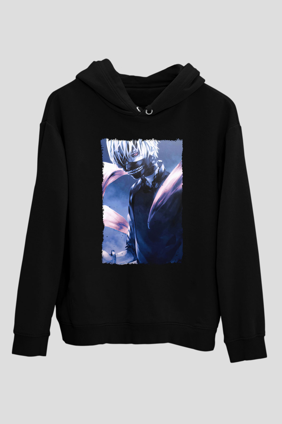 Bleach Baskılı Unisex Siyah Hoodie