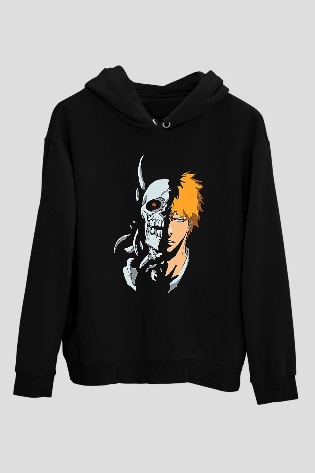 Bleach Baskılı Unisex Siyah Hoodie
