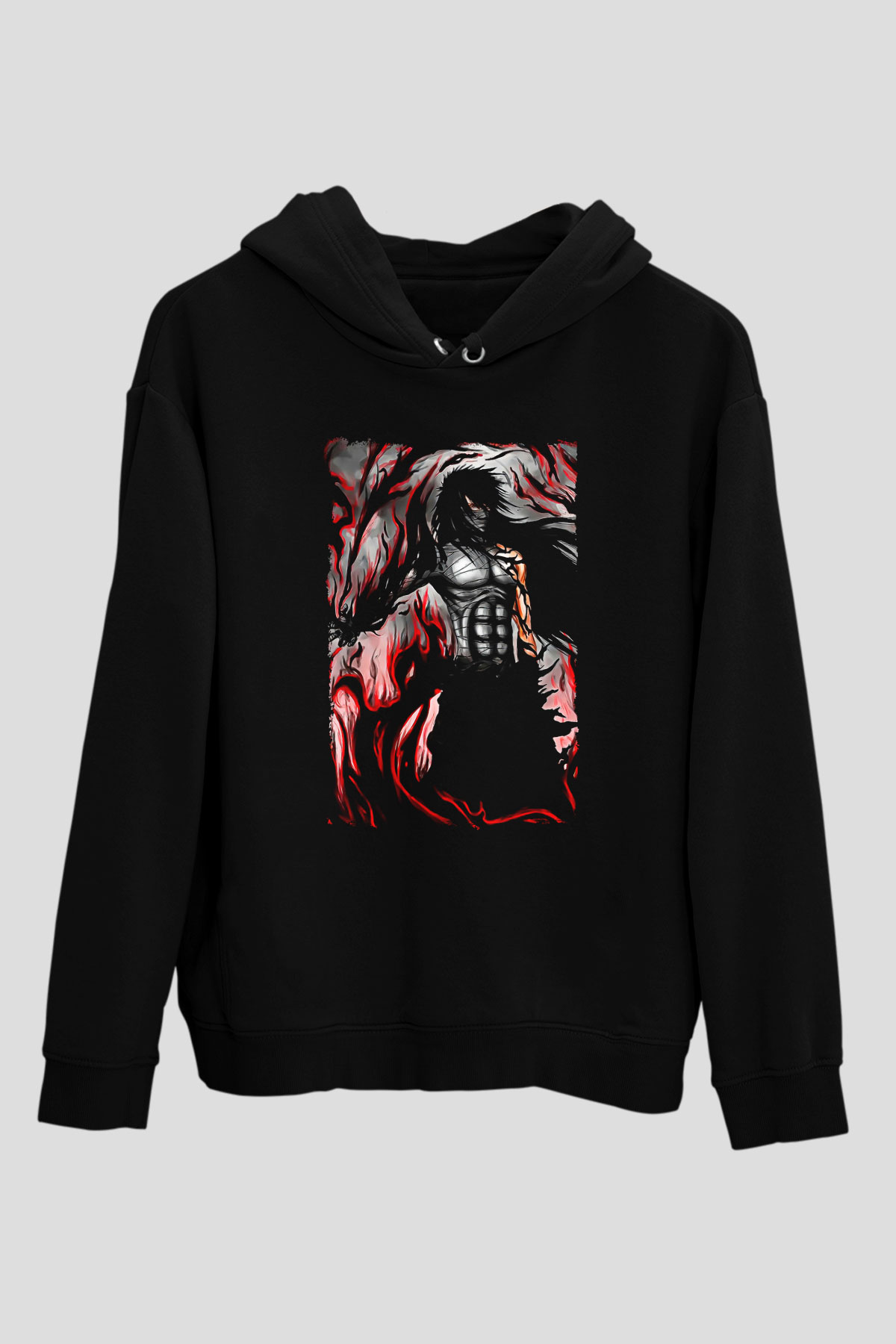 Bleach Baskılı Unisex Siyah Hoodie