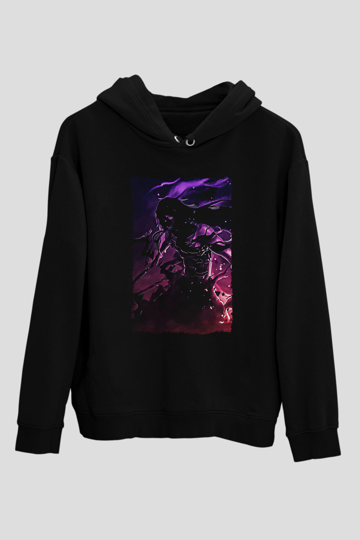 Bleach Baskılı Unisex Siyah Hoodie