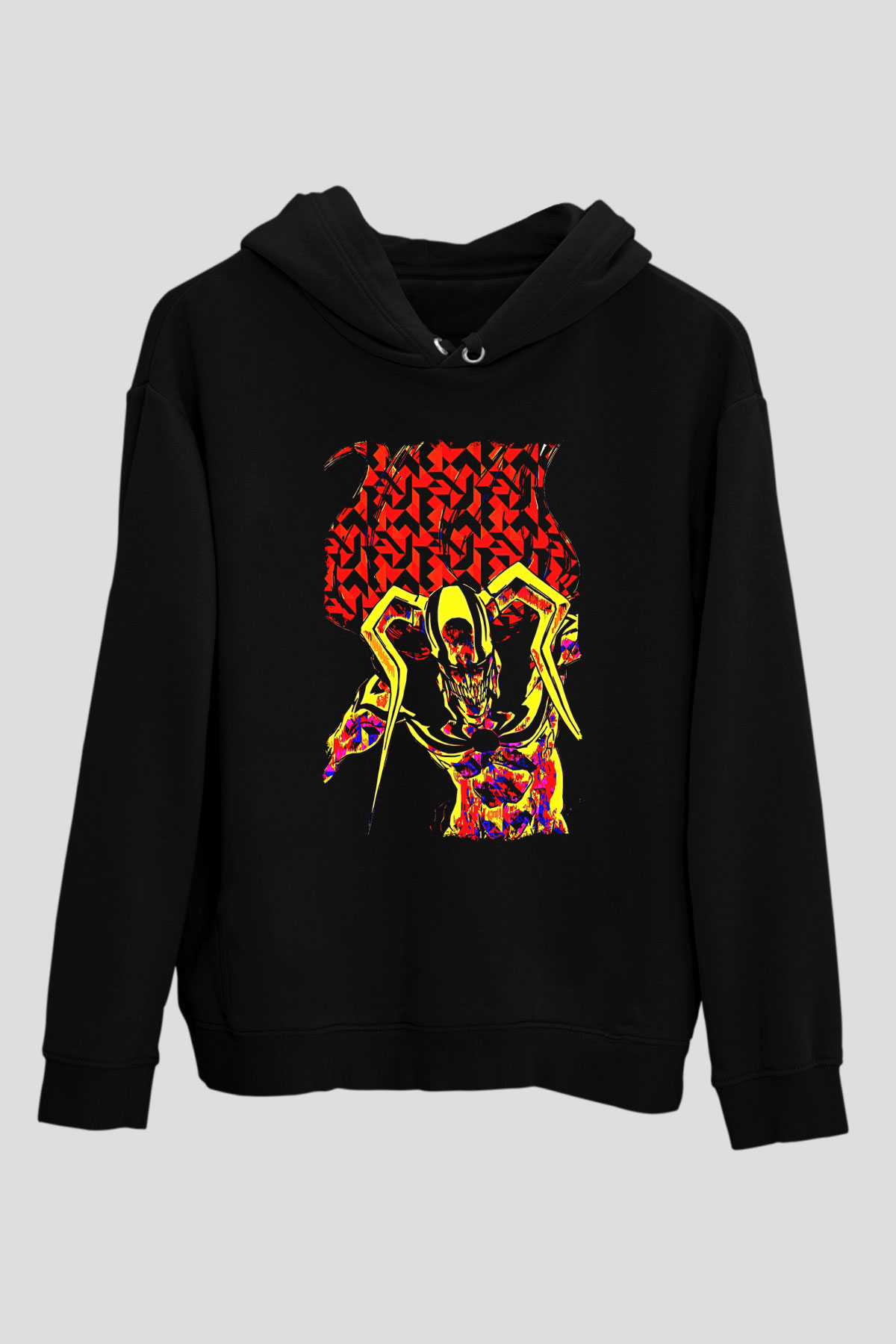 Bleach Baskılı Unisex Siyah Hoodie