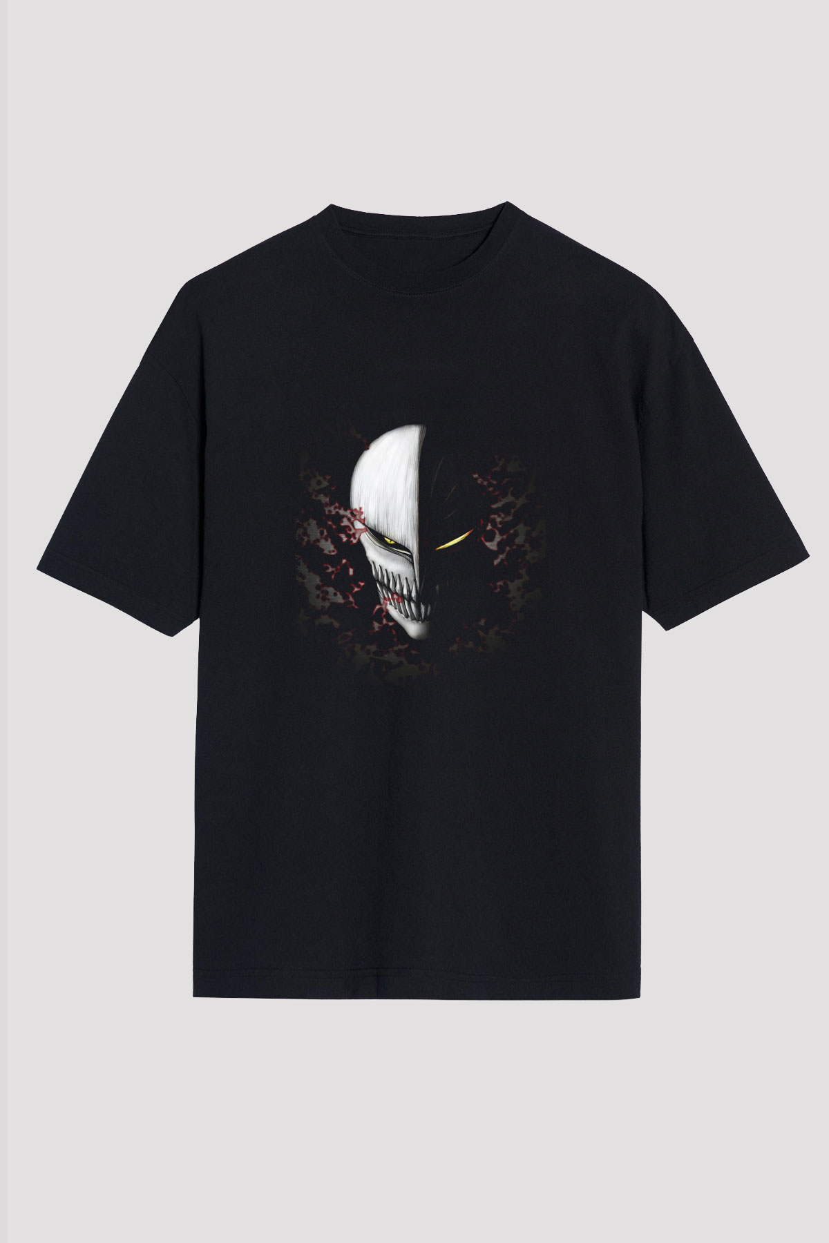 Bleach Baskılı Unisex Siyah Oversize Tişört - Tshirt