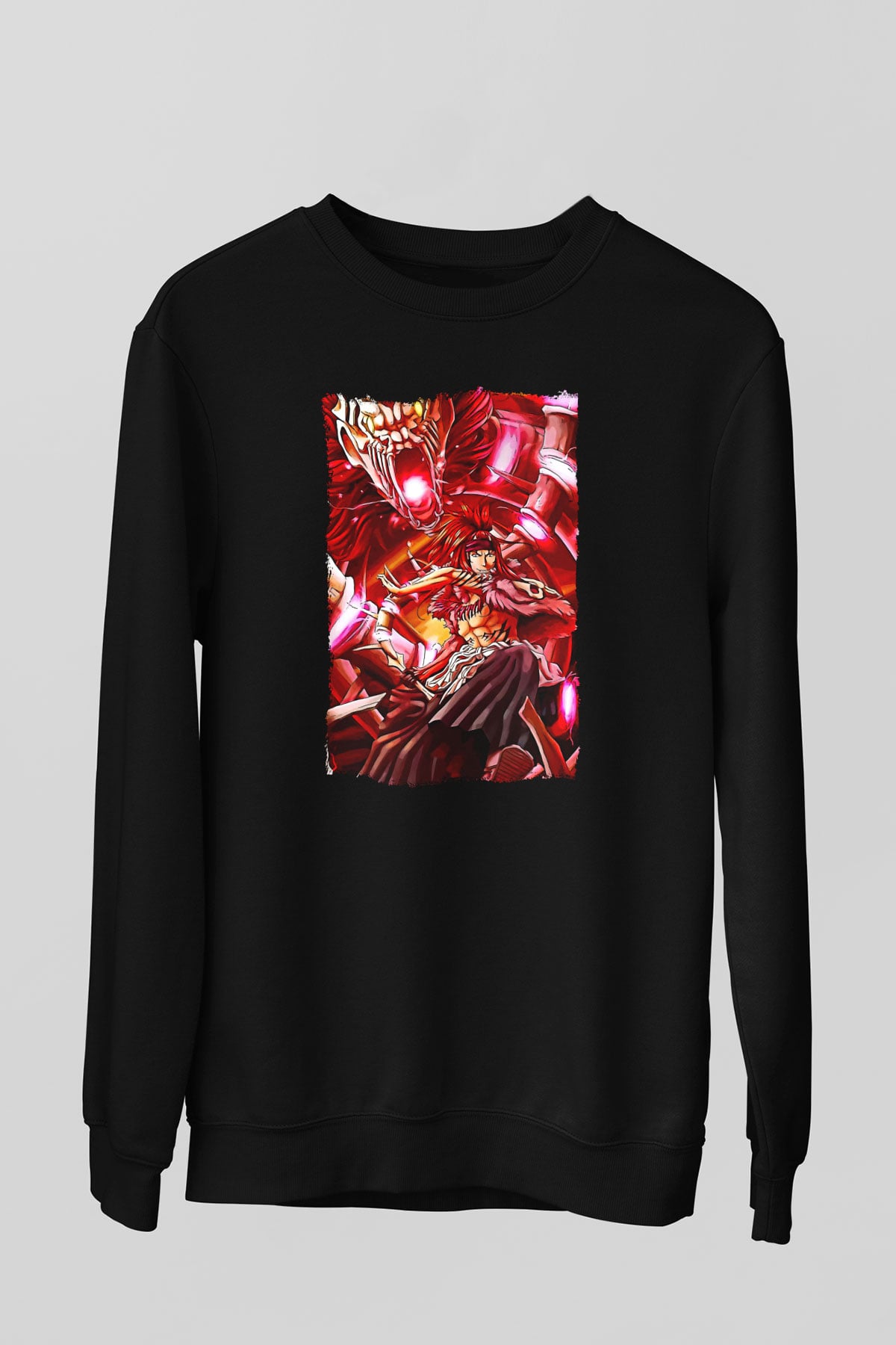 Bleach Baskılı Unisex Siyah Sweatshirt