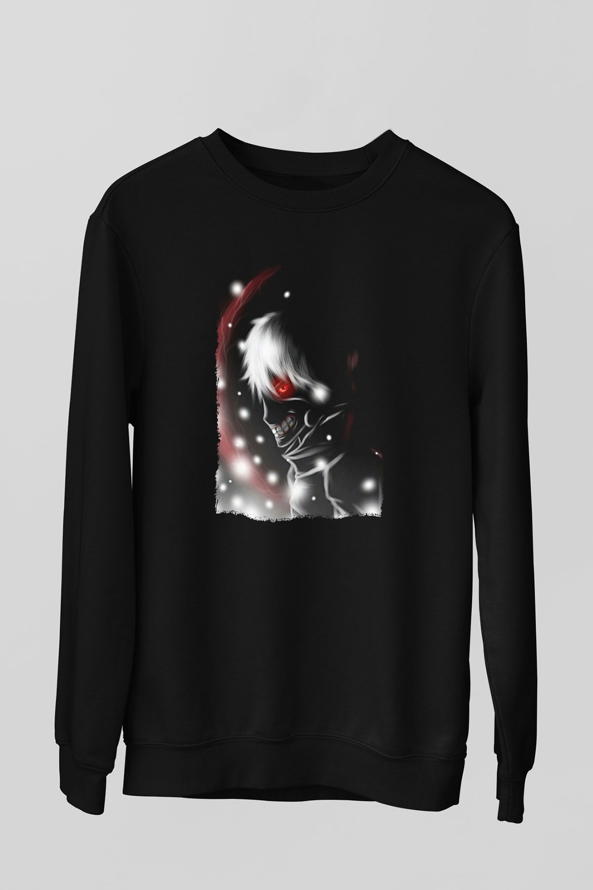 Bleach Baskılı Unisex Siyah Sweatshirt