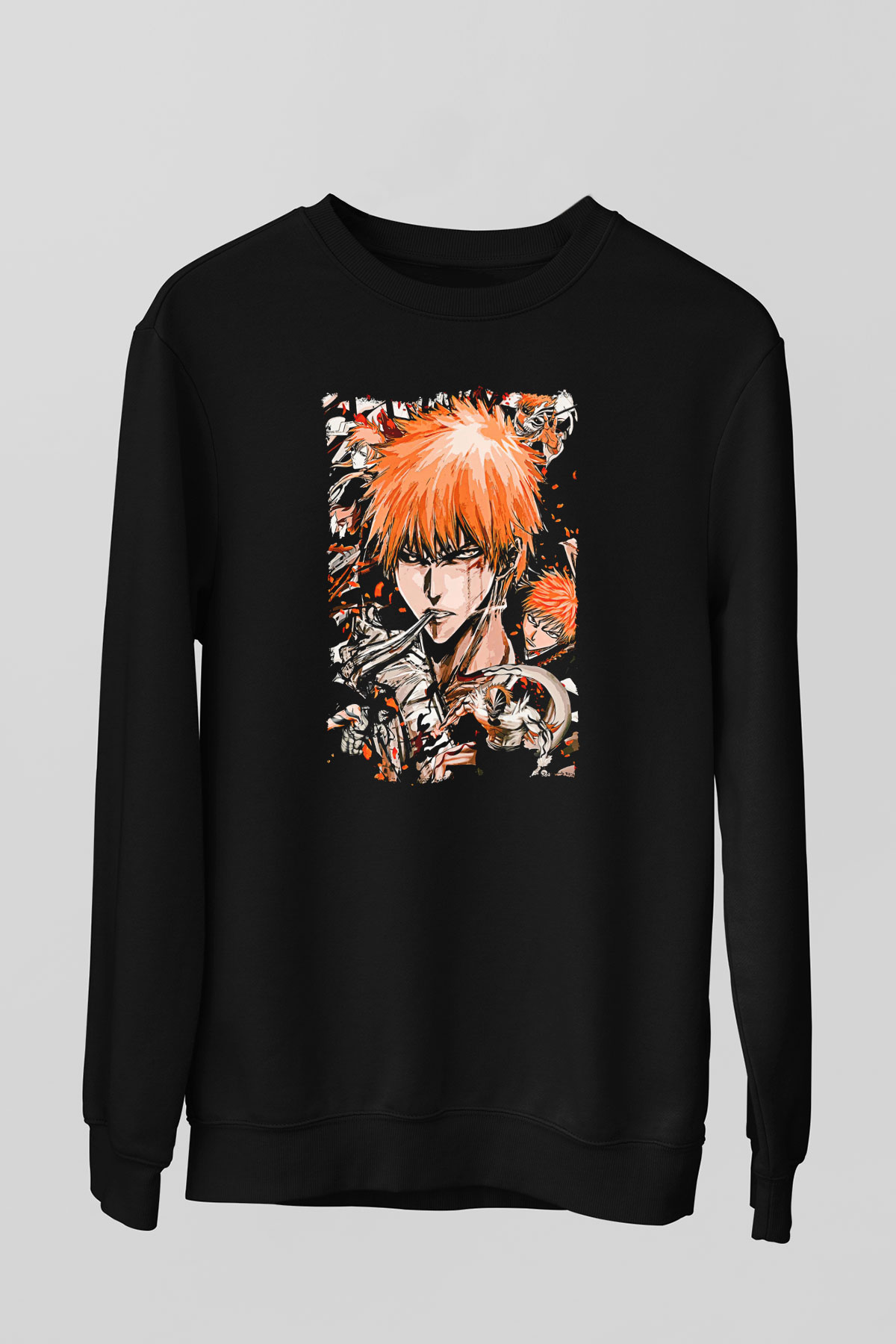 Bleach Baskılı Unisex Siyah Sweatshirt