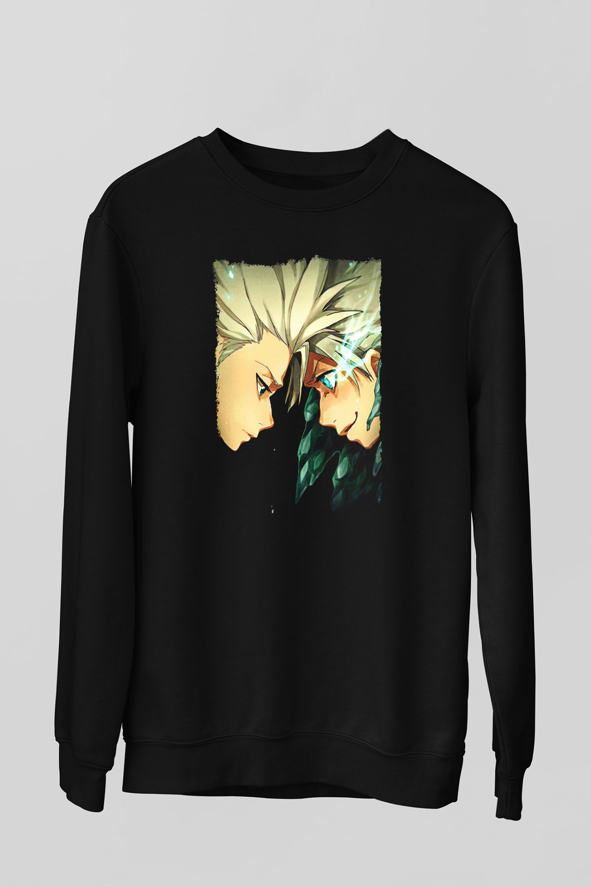 Bleach Baskılı Unisex Siyah Sweatshirt