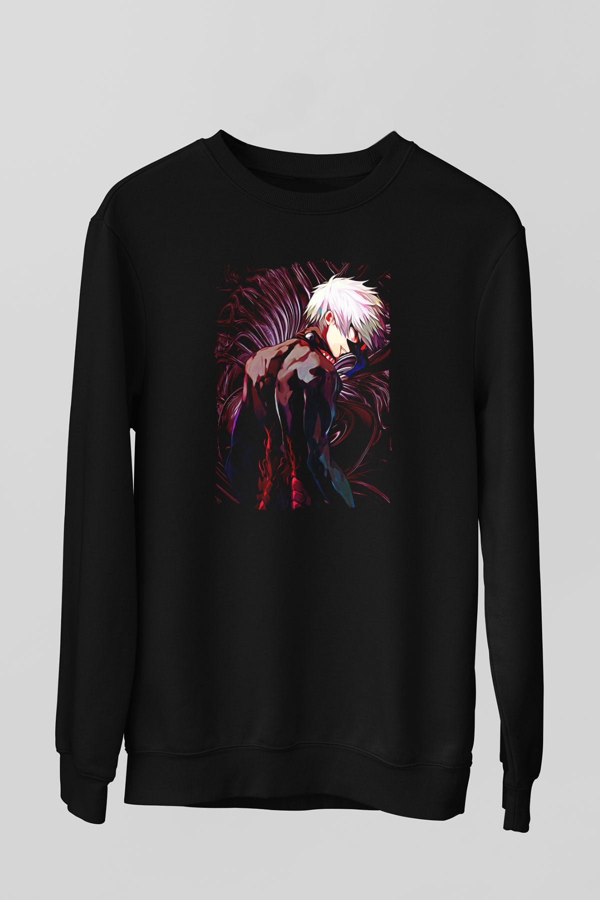 Bleach Baskılı Unisex Siyah Sweatshirt