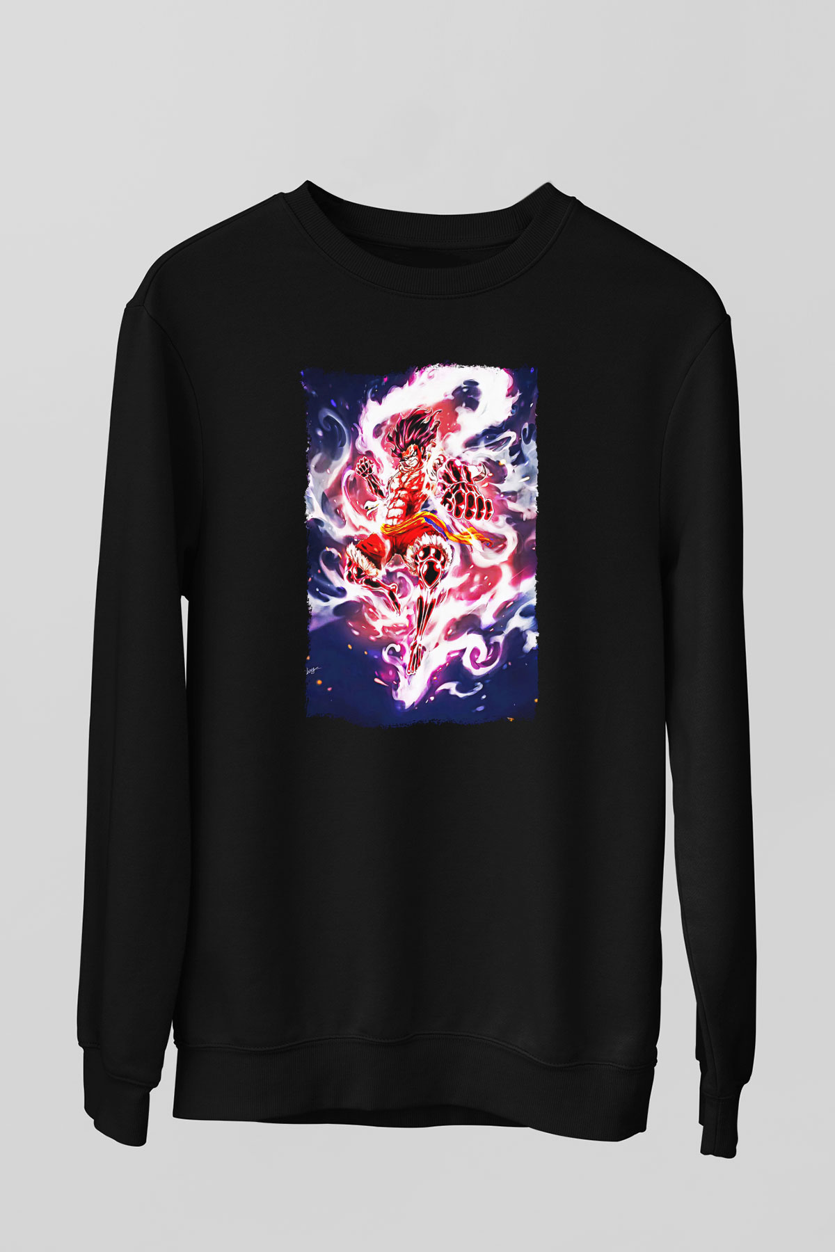 Bleach Baskılı Unisex Siyah Sweatshirt