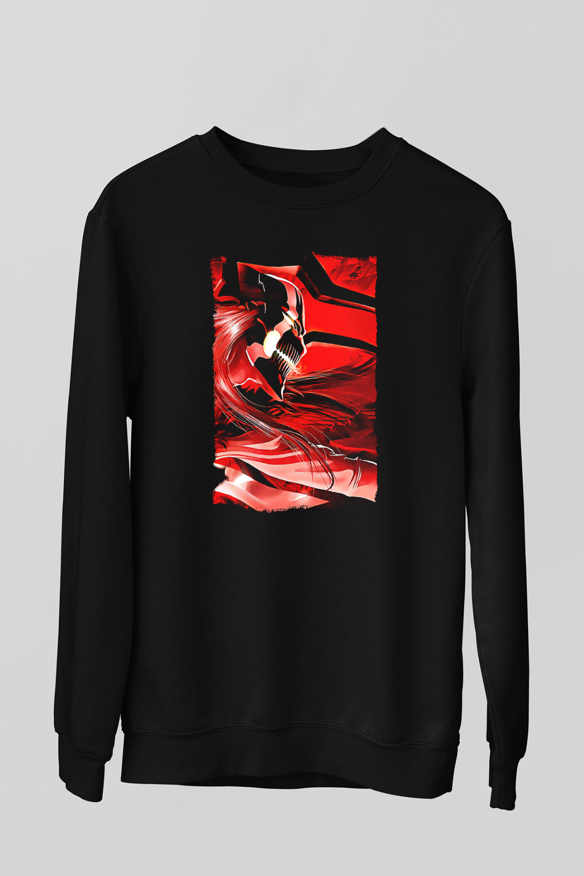 Bleach Baskılı Unisex Siyah Sweatshirt