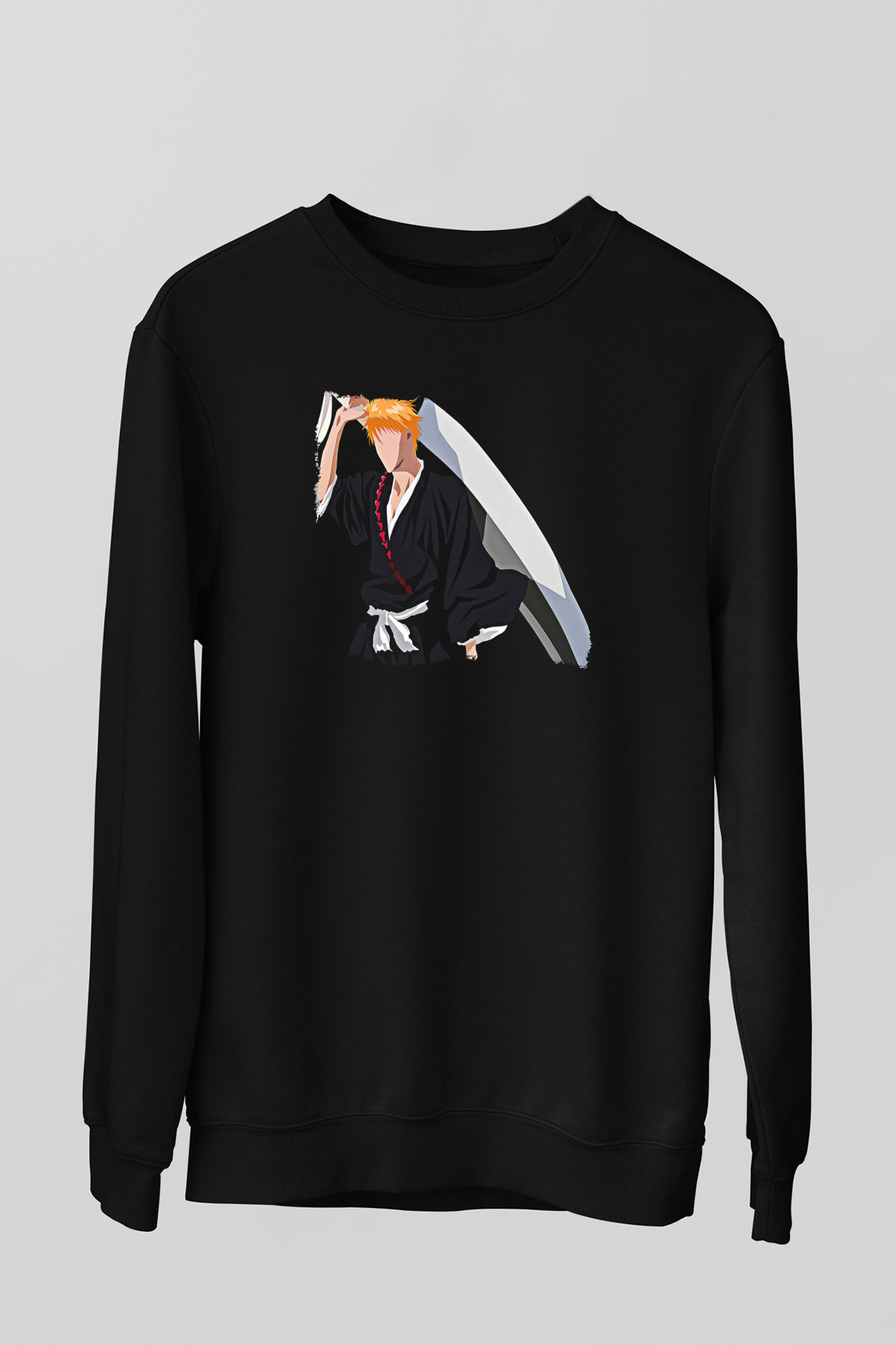 Bleach Baskılı Unisex Siyah Sweatshirt
