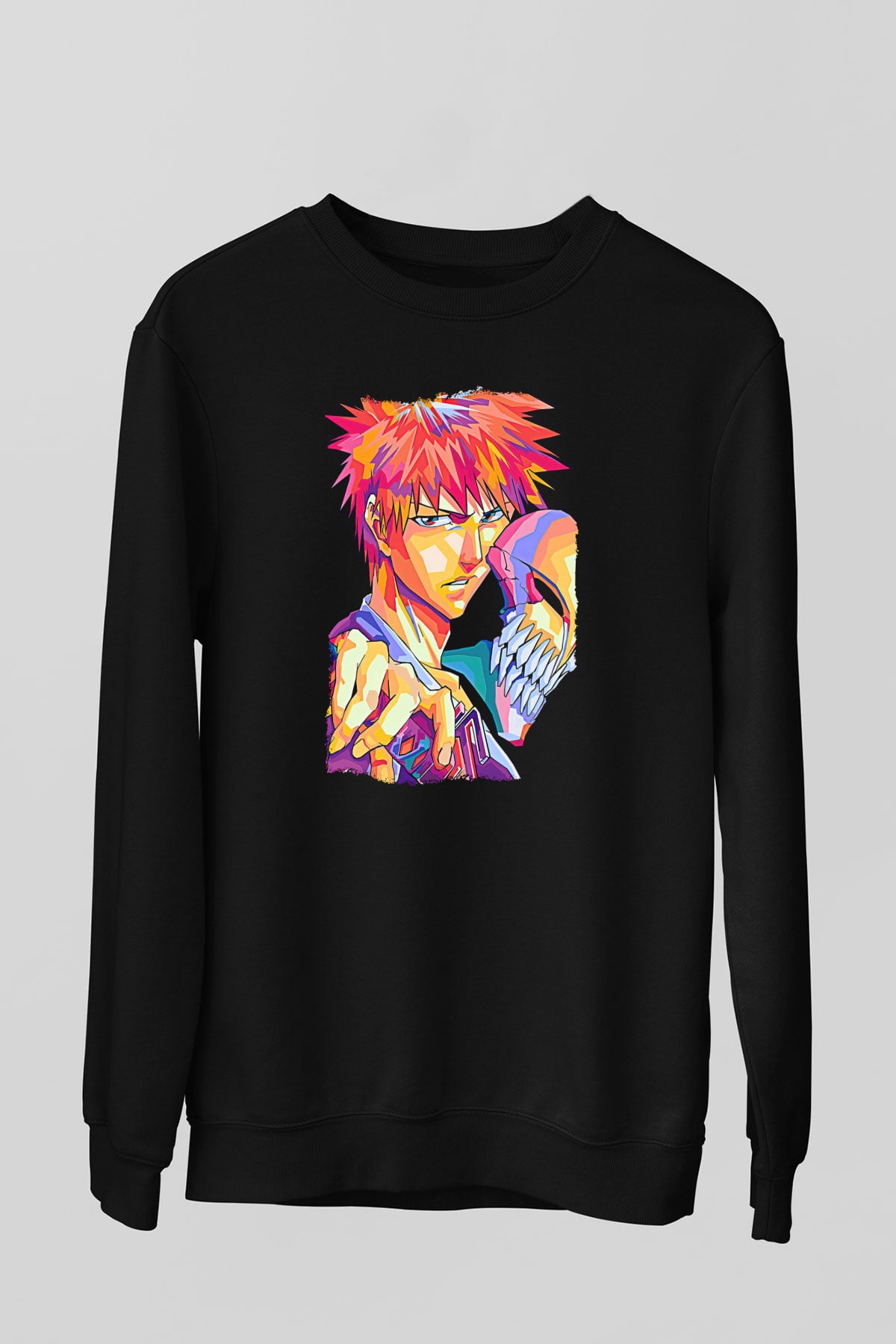 Bleach Baskılı Unisex Siyah Sweatshirt